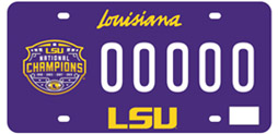 Personalized plates must have at least two letters (A-Z) and may also have numbers. A space, period, or hyphen count has one space. A half space may be included on personalized plates, but it counts as one space. Louisiana OMV does not allow amateur radio call signs, a patented logo, or special symbols such as @, #,%, and & to be included on personalized plates. Ethnic, vulgar, racial, or indecent connotations considered offensive to decency and good taste are also prohibited on personalized plates.